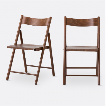 Комплект из 2 стульев складных из бука Panni  единый размер каштановый