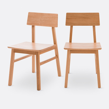 Комплект из двух стульев из массива дуба Podela  единый размер каштановый