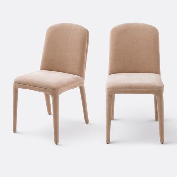 Комплект из двух стульев обшитых тканью Wilga  единый размер бежевый