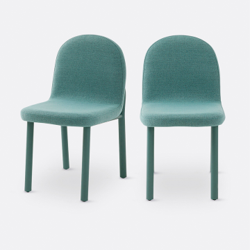 Комплект из двух стульев из рифленой ткани Polly  единый размер синий