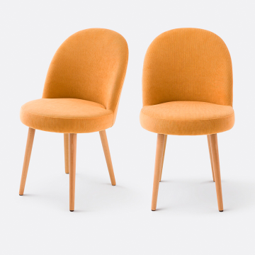 Комплект из 2 велюровых стульев Inès единый размер желтый