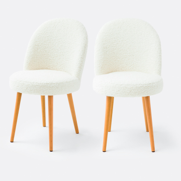 Комплект из 2 стульев в ткани букле Inès единый размер бежевый