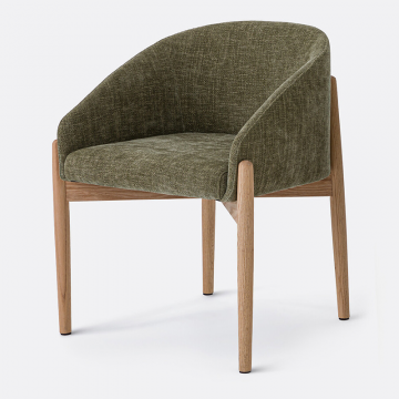 Кресло обеденное в обивке из фактурной ткани Beca  единый размер зеленый