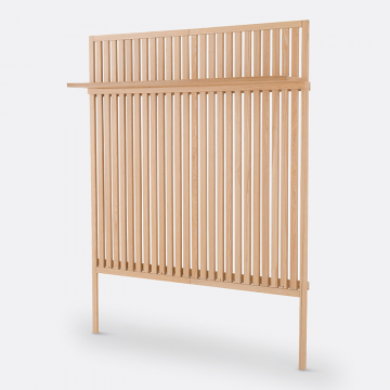 Высокое изголовье с полкой Theonie  140 см бежевый