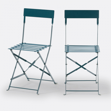 Комплект из 2 складных стульев из металла Ozevan  единый размер синий