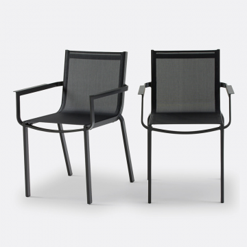 Комплект из 2 садовых кресел из алюминия ZORY  единый размер серый