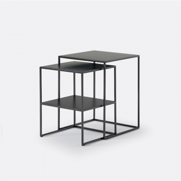 Комплект из двух приставных столиков для раскладного дивана Hiba  единый размер черный