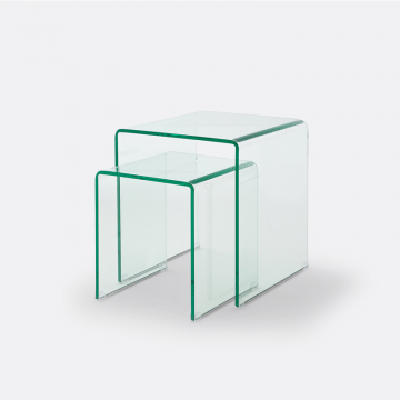 Комплект из двух столов диванных из закаленного стекла Joan  единый размер другие