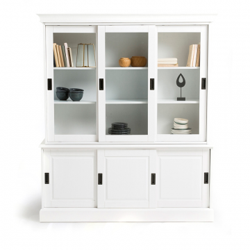 Буфет-посудный шкаф из массива сосны Authentic Style белый