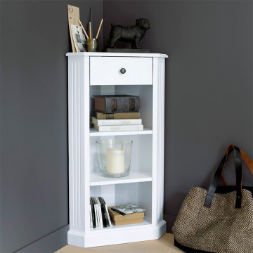 Угловой столик покрытие лаком белого цвета Authentic Style  единый размер белый