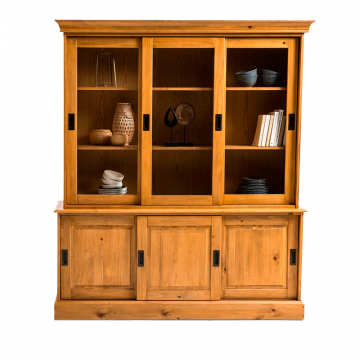 Буфет-шкаф для посуды из массива сосны Authentic Style бежевый