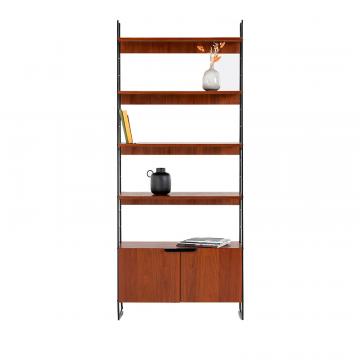 Полка из стали и орехового дерева в винтажном стиле Выс 190 см Watford коричневый