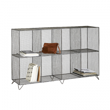 Этажерка из проволочного металла с 8 отсеками Arglo серый