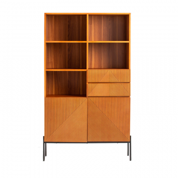 Шкаф книжный в винтажном стиле Lodge каштановый