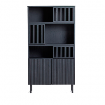 Шкаф книжный из дуба Bilbao черный