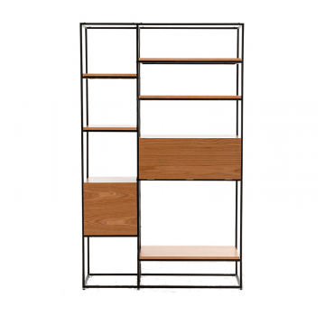 Стеллаж из металла и шпона дуба Vaulty