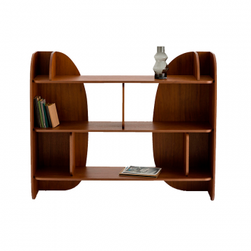 Шкаф книжный низкий из орехового дерева Gorman каштановый