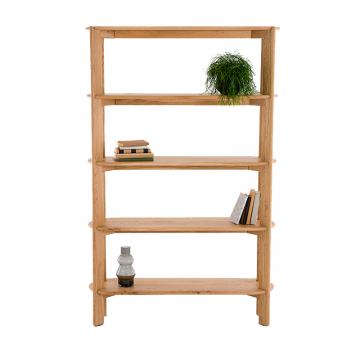 Этажерка с 5 полками из массива дуба Elmo каштановый