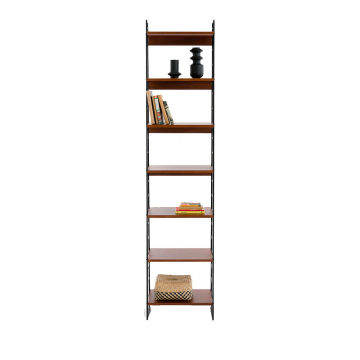 Этажерка с семью полками из стали и орехового дерева В220 см Watford каштановый