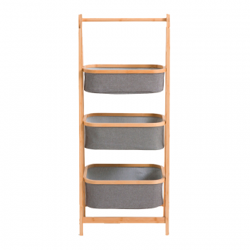 Этажерка из бамбука с тремя корзинами Basky