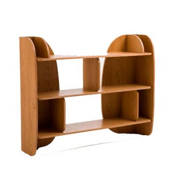 Низкий книжный шкаф из дуба Gorman бежевый