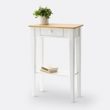 Консоль с 1 ящиком из массива сосны  Alvina  единый размер белый