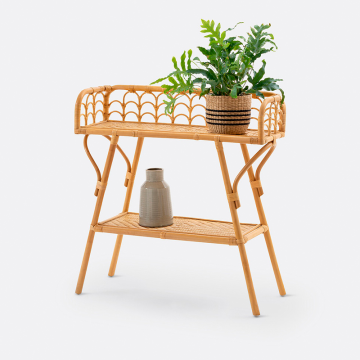 Консоль винтажная из прутьев ротанга Malu  единый размер бежевый