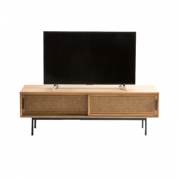 Мебель для TV дуба и плетеного материала 160 см Waska бежевый