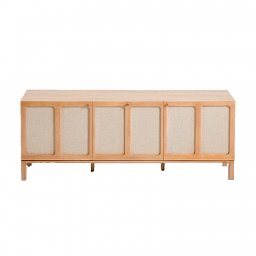 Тумба под ТВ и оборудование hifi из ясеня и льна Esmara каштановый