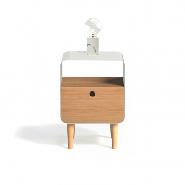 Тумба из дерева и металла Jimi белый