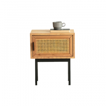 Тумба с 1 дверцей из плетеного ротанга WASKA каштановый