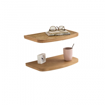 Подвесные полки из дуба и ротанга Buisseau бежевый