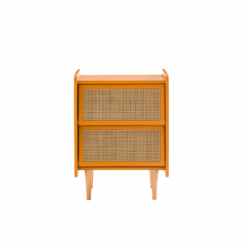 Прикроватная тумба с плетением Taga желтый