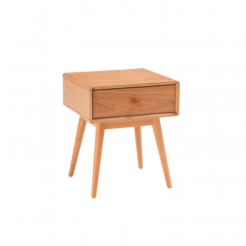 Столик у изголовья с 1 ящиком из дуба Miji бежевый