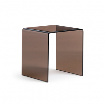Столик прикроватный из закаленного стекла Joan каштановый