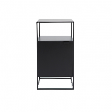 Тумба прикроватная из стали с одной дверцей Hiba черный