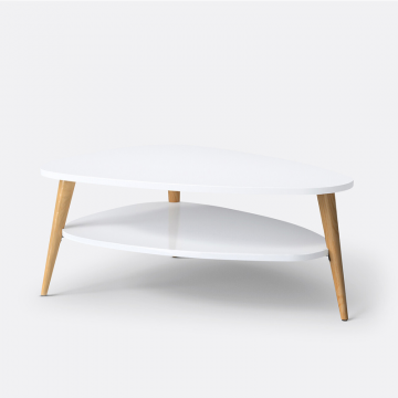 Столик журнальный с двойной столешницей Jimi  единый размер белый