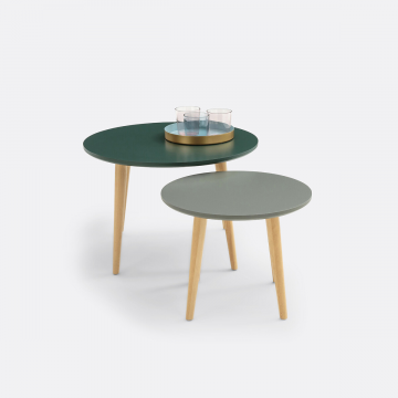 Комплект из 2 журнальных столиков-матрешек Jimi  единый размер зеленый