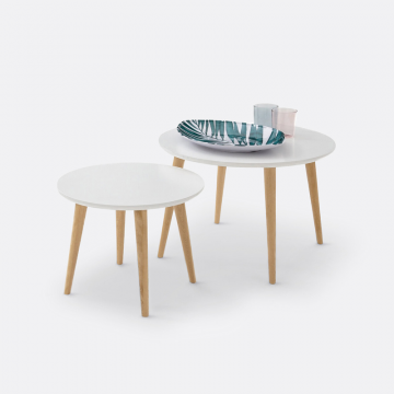 Комплект из 2 журнальных столиков-матрешек Jimi  единый размер белый