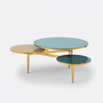 Стол журнальный с 3 столешницами из закаленного стекла Ruben  единый размер разноцветный