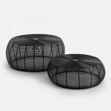 Комплект из 2 круглых журнальных столов из проволоки Bangor  единый размер черный