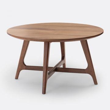 Стол журнальный маленький круглый из орехового дерева Larsen  единый размер каштановый