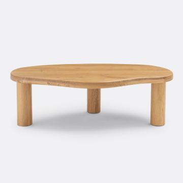 Стол журнальный органичной формы из дуба Rodi  единый размер бежевый