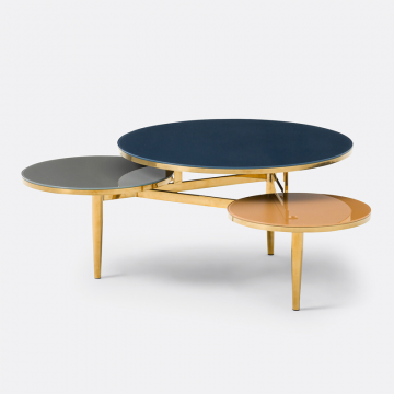 Стол журнальный с 3 столешницами из закаленного стекла Ruben  единый размер разноцветный