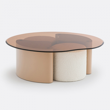 Кофейный столик с 2-мя пуфиками Poglio  единый размер каштановый