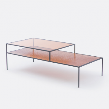 Журнальный столик с двумя стеклянными столешницами Eritas Glass  единый размер черный