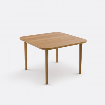 Стол журнальный квадратный из массива дуба Д66 см Crueso  единый размер бежевый