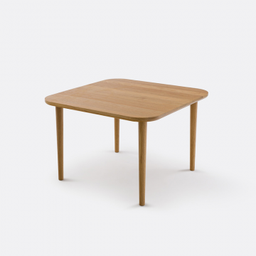 Стол журнальный квадратный из массива дуба Д66 см Crueso  единый размер бежевый