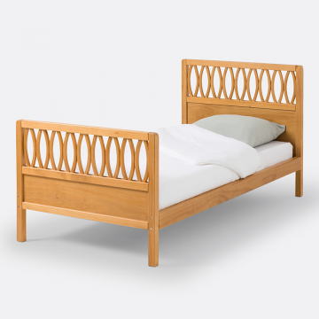 Кровать в винтажном стиле с сеткой Malu  90 x 190 см каштановый