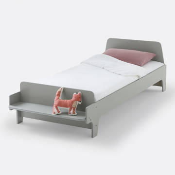 Детская кровать-скамья с основой под матрас Nutto  90 x 190 см серый
